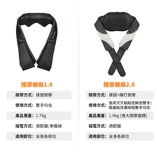 OneTwoFit - OT045701 DISPLAY Massage shawl with kneading hammer,Warm kneading,Neck massage,Waist massage,Multifunction