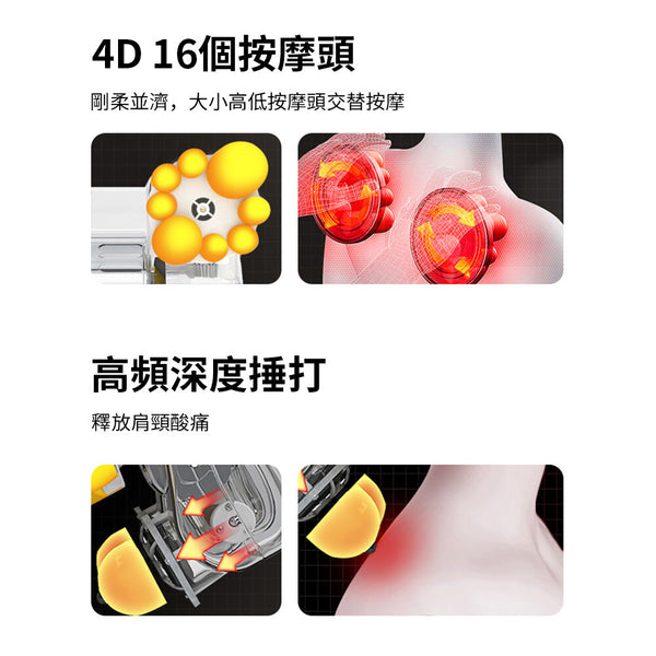 OneTwoFit - OT045701 DISPLAY Massage shawl with kneading hammer,Warm kneading,Neck massage,Waist massage,Multifunction