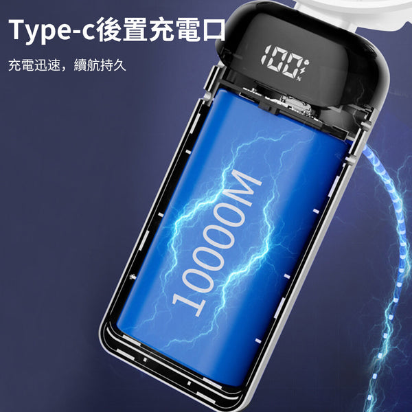 Nidouillet - EH016301 電動手持小風扇USB充電 便捷式可摺疊迷你風扇白色