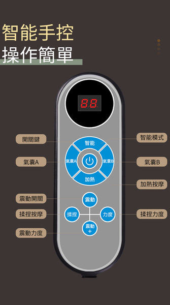OneTwoFit - OT048101 2.0腰臀按摩坐墊 靠背可前後上下調節 可拆卸 可摺疊收納 美臀護腰按摩椅 熱敷按摩 矯正坐姿 美臀塑形 腰部按摩