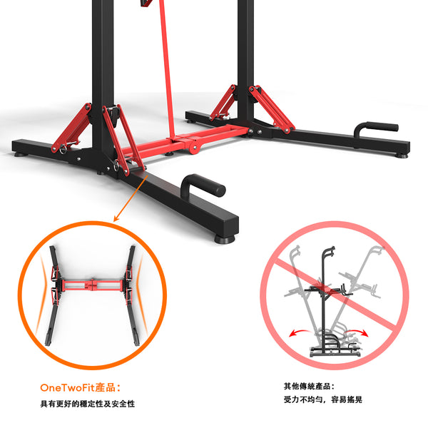 OneTwoFit - OT050801 引體向上訓練器材 增肌健體 多功能架可摺疊收納 高度可調節健身架 【OneTwoFit專利產品】