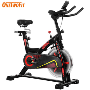 OneTwoFit - OT124 15KG Flywheel Exercise Bike Sports Fitness 40lb Spinning Bike