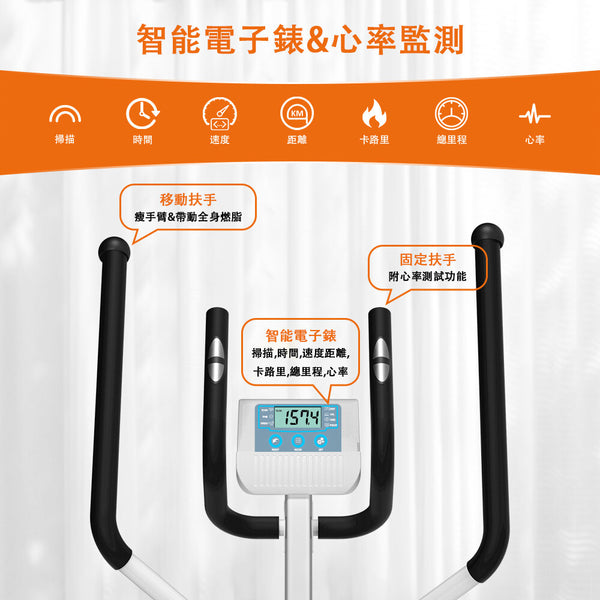 OneTwoFit - OT046601  2.0磁控橢圓機 6KG飛輪 承重140KG 家用太空漫步機
