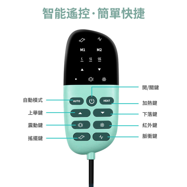 OneTwoFit - OT047501 智能腰椎按摩器 氣囊舉頂 | 溫感舒緩 | 搖擺放鬆 | 腰背拉伸 | 舒適護腰 | 低頻脈衝 | 震動按摩 腰部按摩儀