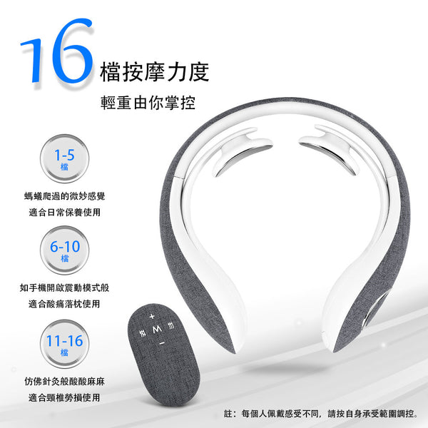 OneTwoFit - OT0343 TENS+EMS+Hot Compress Double Pulse Neck Massager 16 levels of intensity, 6 modes, 3 levels of heat