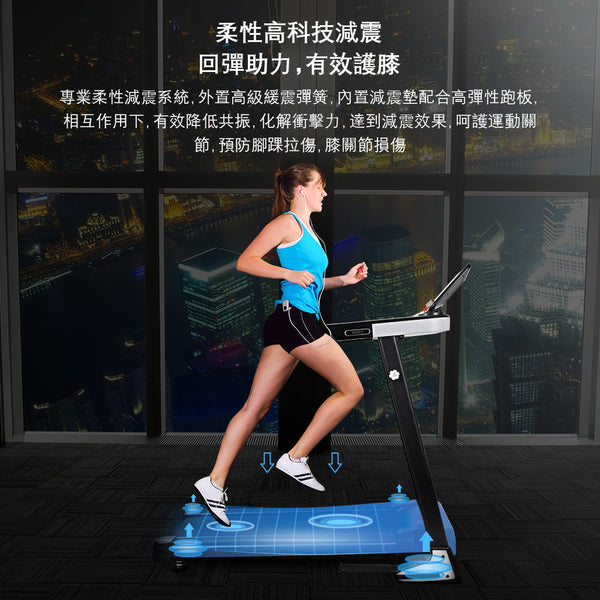 OneTwoFit - OT158AUK-HY 加長版可摺疊跑步機 新升級液壓緩降桿   (帶油壓桿)