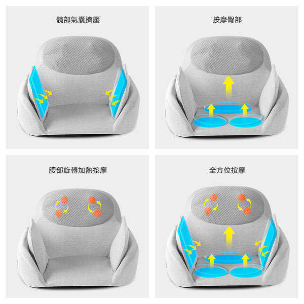 OneTwoFit - OT297 Waist and Hip Massage Cushion, Hot Compress Massage, Correct Sitting Posture, Beautiful Buttocks