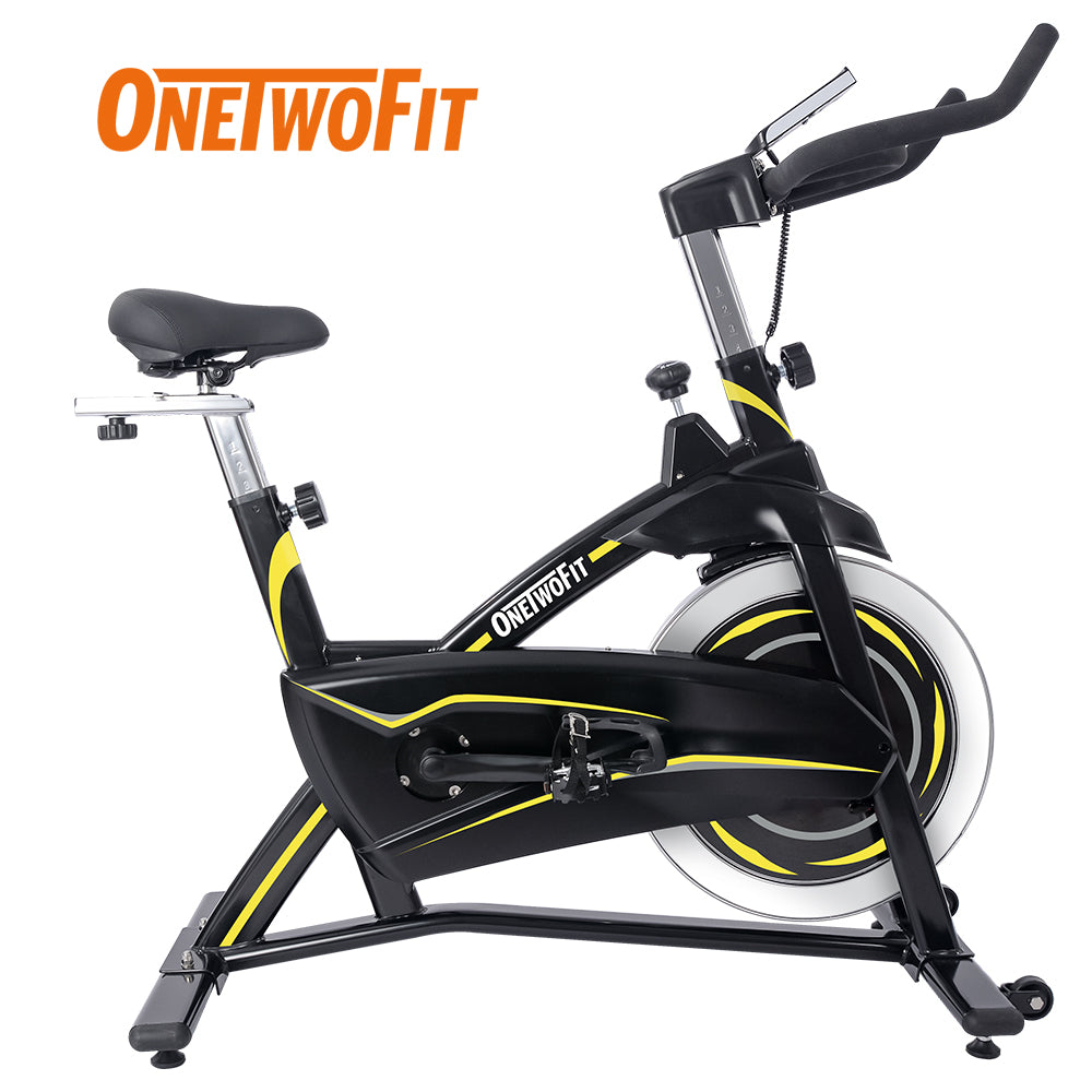 OneTwoFit - OT315 13KG Magnetic Wheel Spinning Bike Quiet Fitness Cycling Machine Home Magnetic Control Fitness Adjustable Resistance (2021 New)