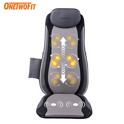 OneTwoFit - OT320 2D/3D Massage Back Cushion Shiatsu Massage Heated Seat Cushion Massage Chair Cushion Neck Massage Hot Compress Massage Correcting Sitting Posture Remote Control