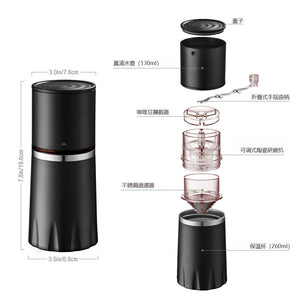 Nidouillet - SAMPLE  樣品- EH002801研磨沖泡一體 咖啡杯 咖啡壺 咖啡機 手動咖啡豆研磨機 旅行便攜 黑色