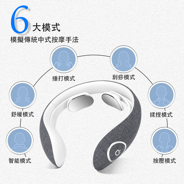 OneTwoFit - OT0343 TENS+EMS+Hot Compress Double Pulse Neck Massager 16 levels of intensity, 6 modes, 3 levels of heat