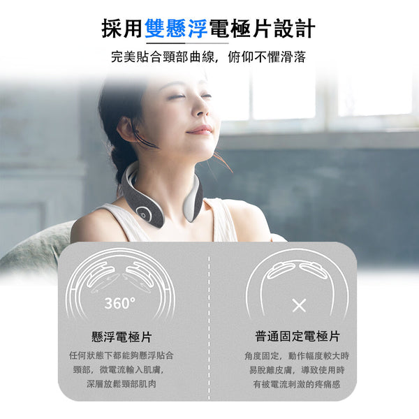 OneTwoFit - OT0343 TENS+EMS+Hot Compress Double Pulse Neck Massager 16 levels of intensity, 6 modes, 3 levels of heat